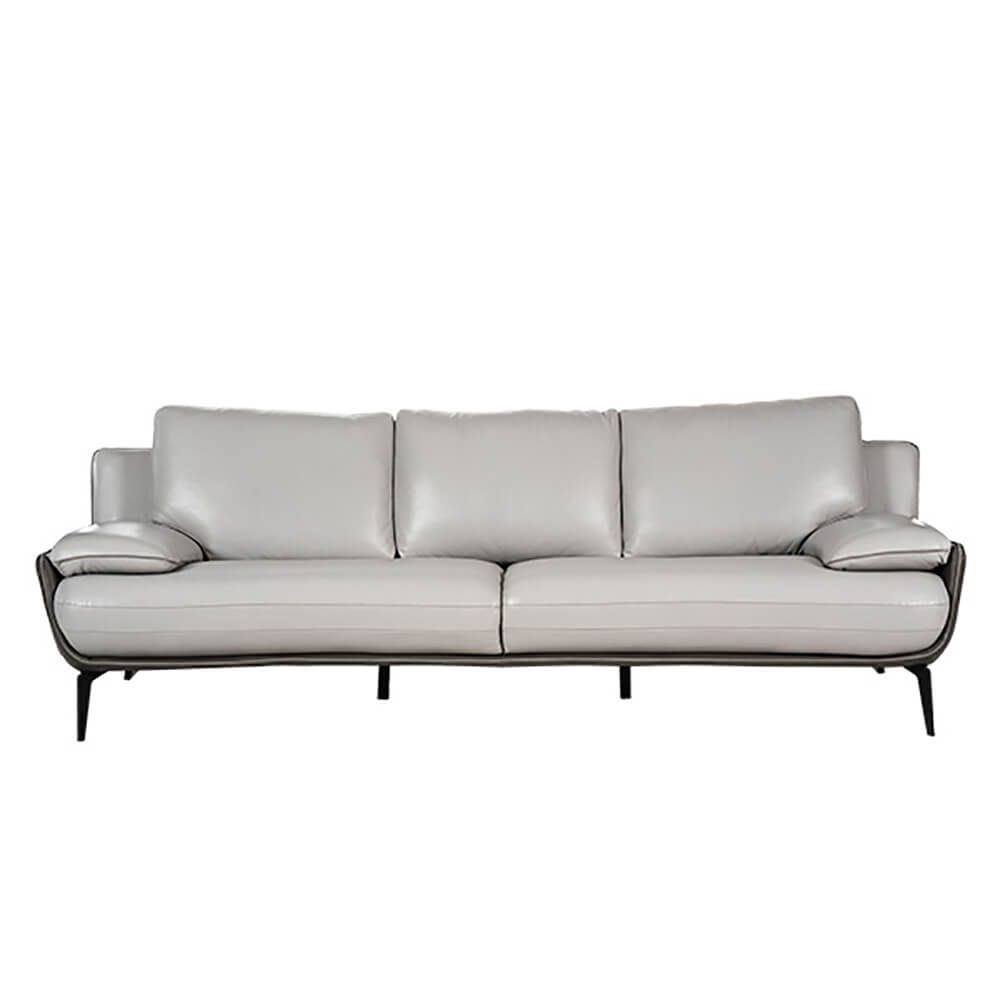 Rozel Gold Grey Leather Sofa Living room