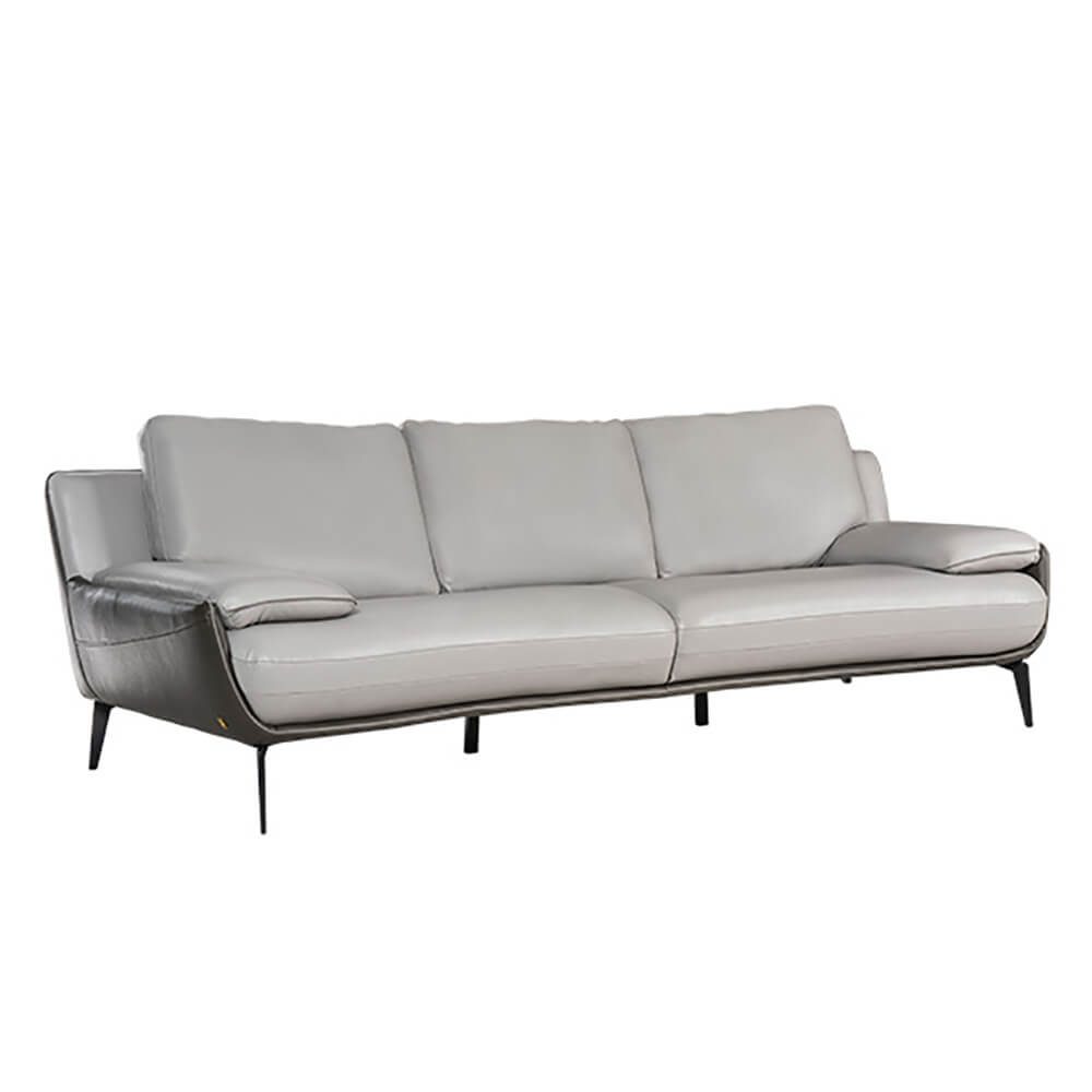 Rozel Gold Grey Leather Sofa Living room