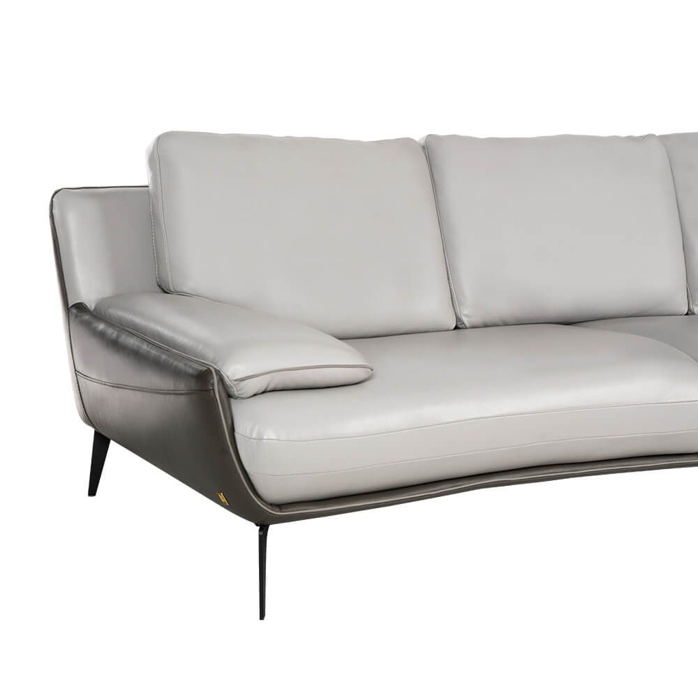 Rozel Gold Grey Leather Sofa Living room