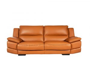 Rozel Gold Latex Classic Brown Leather Sofa