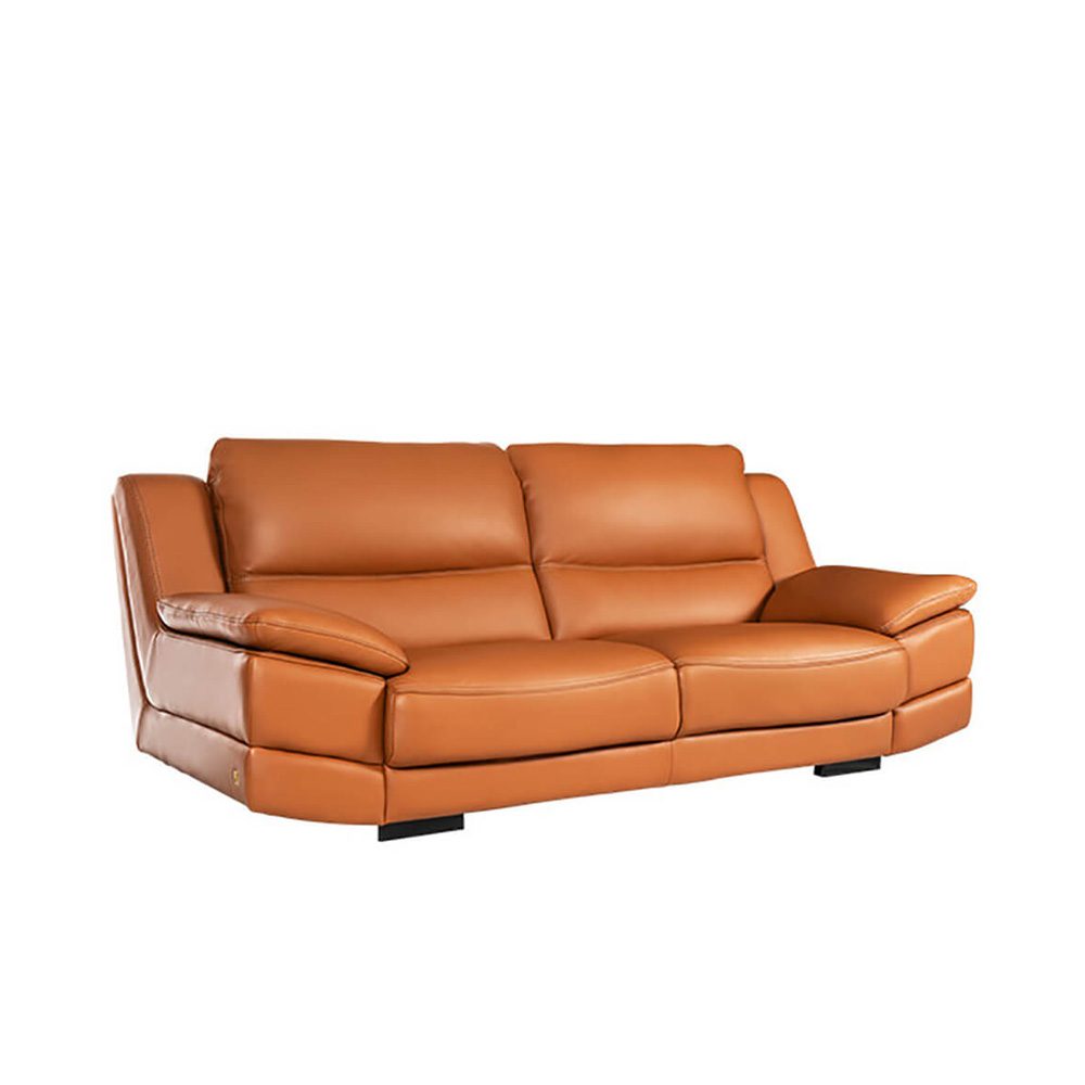 Rozel Gold Latex Classic Brown Leather Sofa