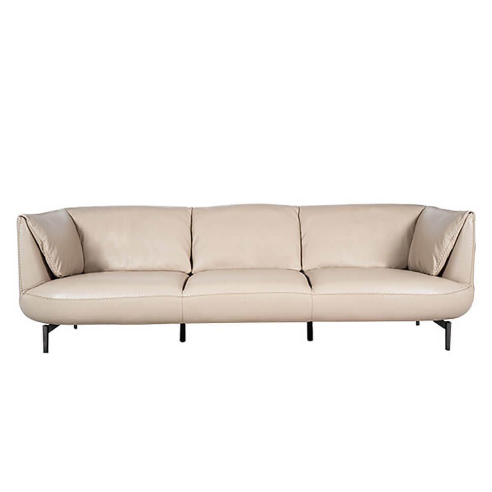 Rozel Gold Beige Leather Sofa Living room