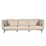 Rozel Gold Beige Leather Sofa Living room