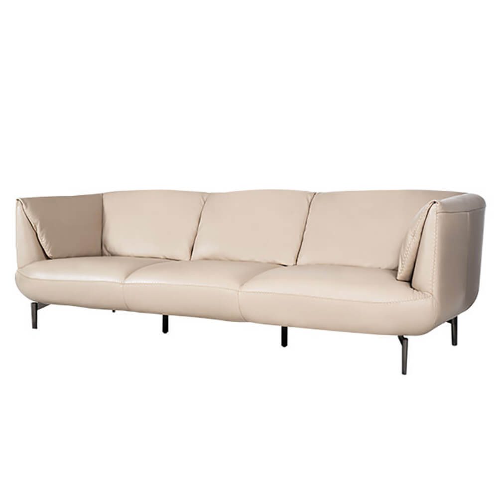 Rozel Gold Beige Leather Sofa Living room