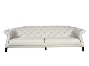 Rozel Gold White Leather Sofa Living room