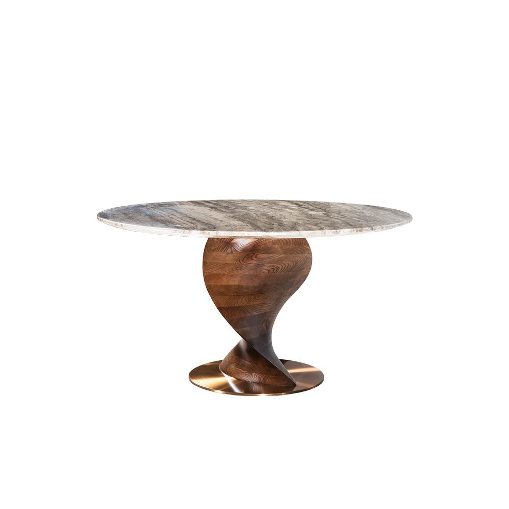 Rozel Khayu Noche Travertine Marble Dining Table Top