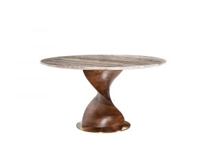 Rozel Khayu Noche Travertine Marble Dining Table Top