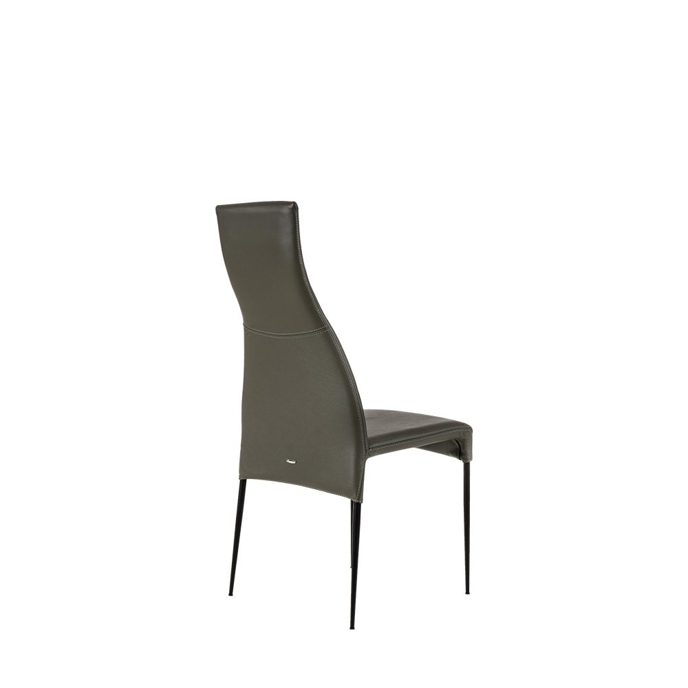 Rozel Black Grey Leather Tall Dining Chair Furniture