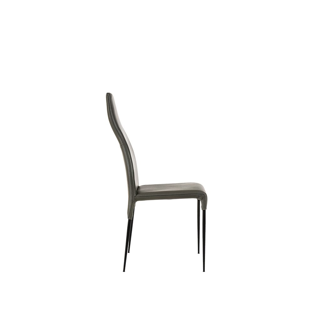 Rozel Black Grey Leather Tall Dining Chair Furniture