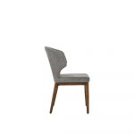 Rozel Khayu Dark Grey Fabric Dining Chair Oak