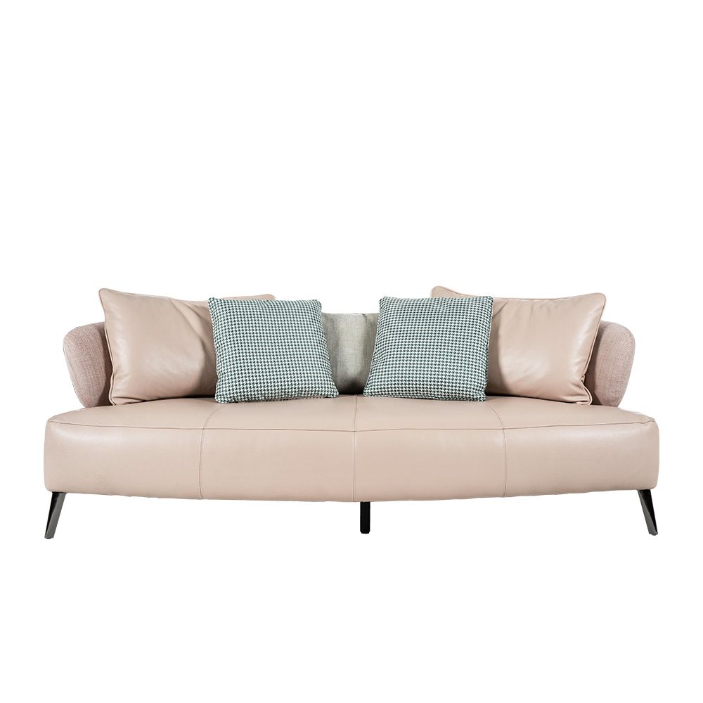 Rozel Gen-R Pastel Pink Fabric Leather Sofa Living room