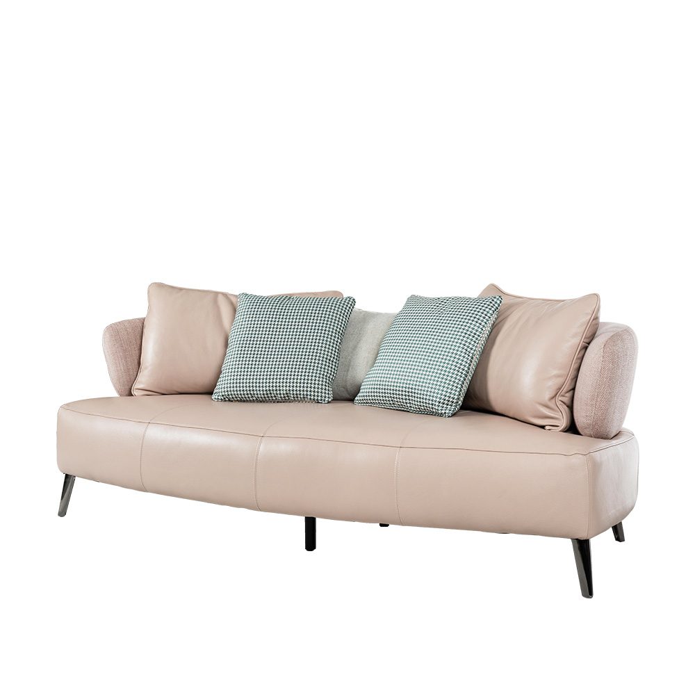 Rozel Gen-R Pastel Pink Fabric Leather Sofa Living room