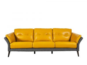 Rozel Gen-R Yellow Grey Fabric Leather Sofa Living room