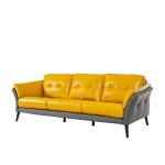 Rozel Gen-R Yellow Grey Fabric Leather Sofa Living room