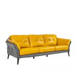 Rozel Gen-R Yellow Grey Fabric Leather Sofa Living room