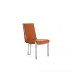 Rozel Classic Orange Leather Dining Chair furniture