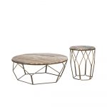 Rozel Premium Pairings Round Side Coffee Marble Table Top Living Room