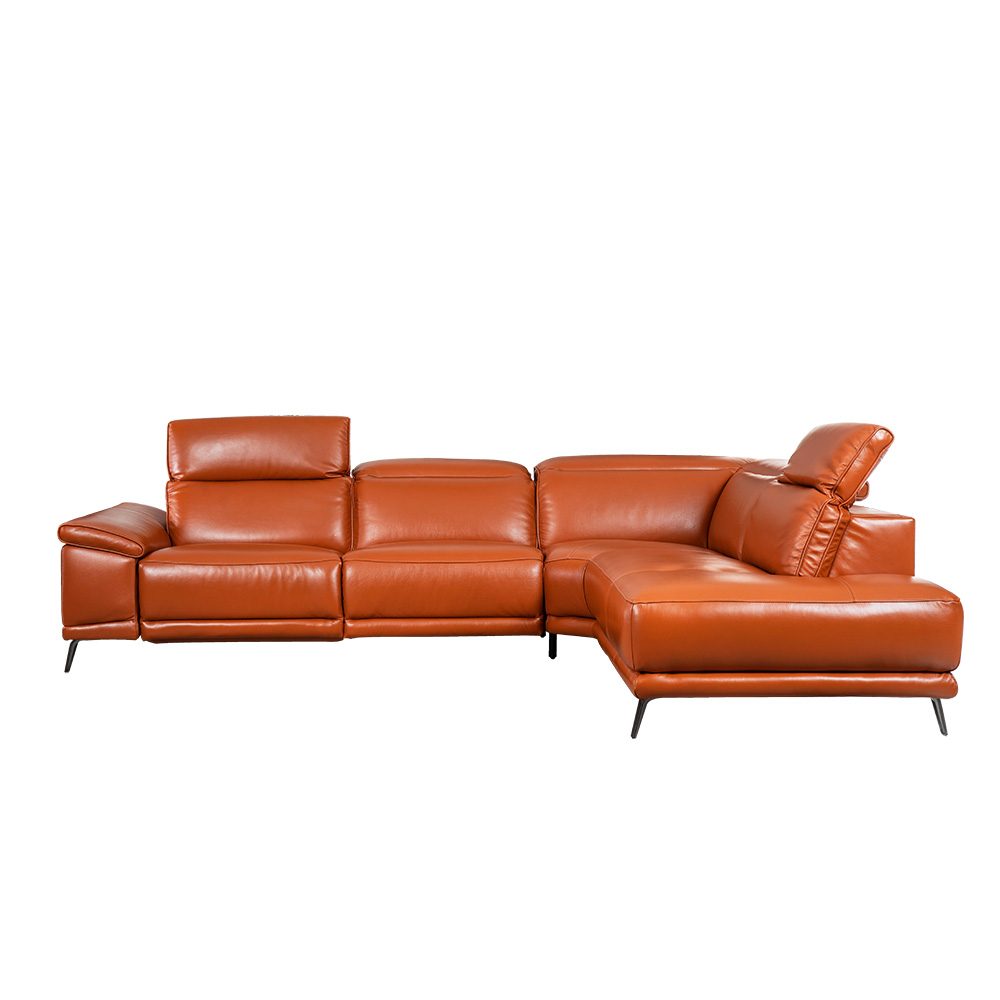 L-shape Rozel Power Recliner Brown Leather Sofa