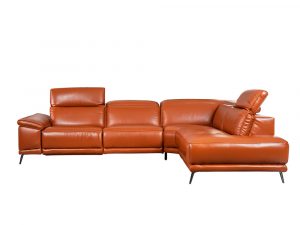 L-shape Rozel Power Recliner Brown Leather Sofa