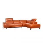 L-shape Rozel Power Recliner Brown Leather Sofa Living room