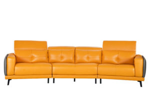 Rozel Signature Yellow Mustard Leather Sofa Living room