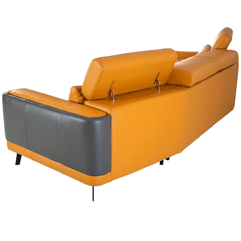 Rozel Signature Yellow Mustard Leather Sofa Living room