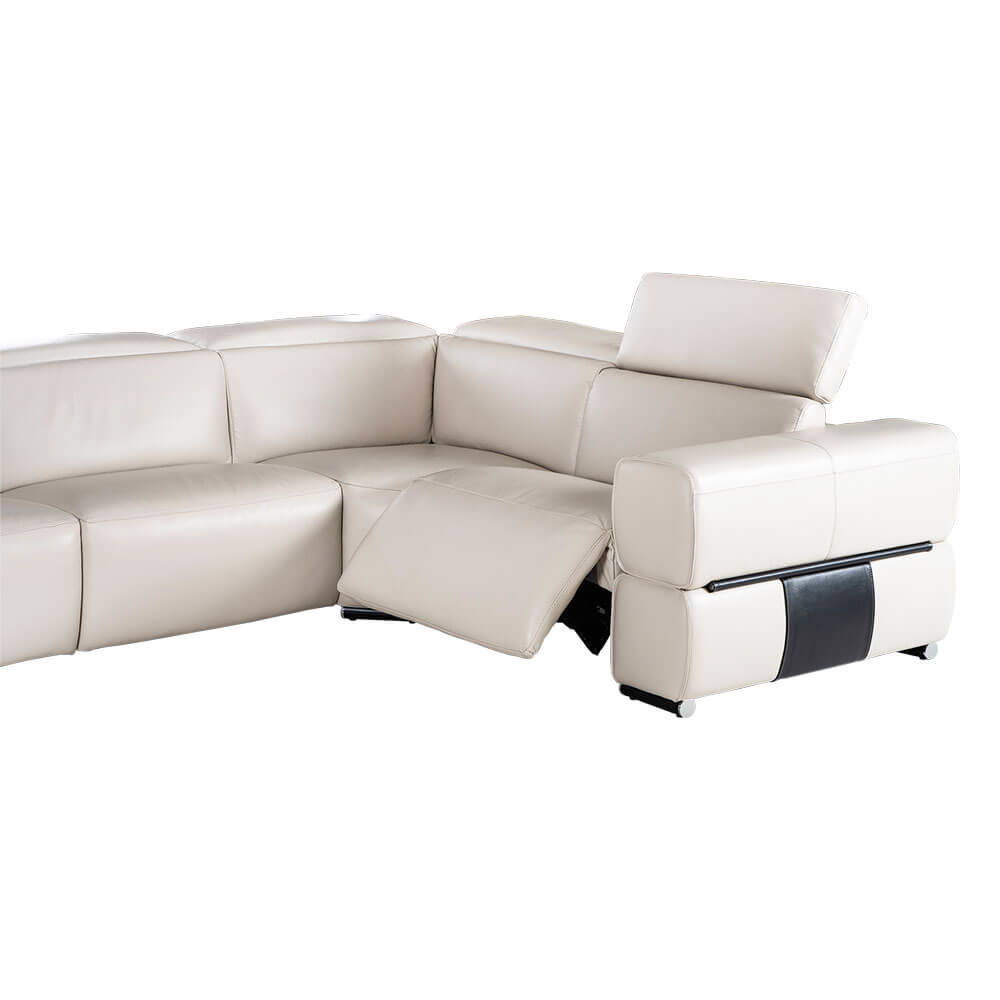 Rozel Power Recliner White Leather Sofa Living room